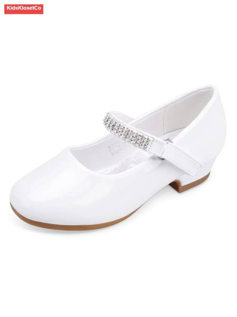 Mary Jane Dress Shoes Low Heel Glitter Patent Bow Party Wedding Flower Girl